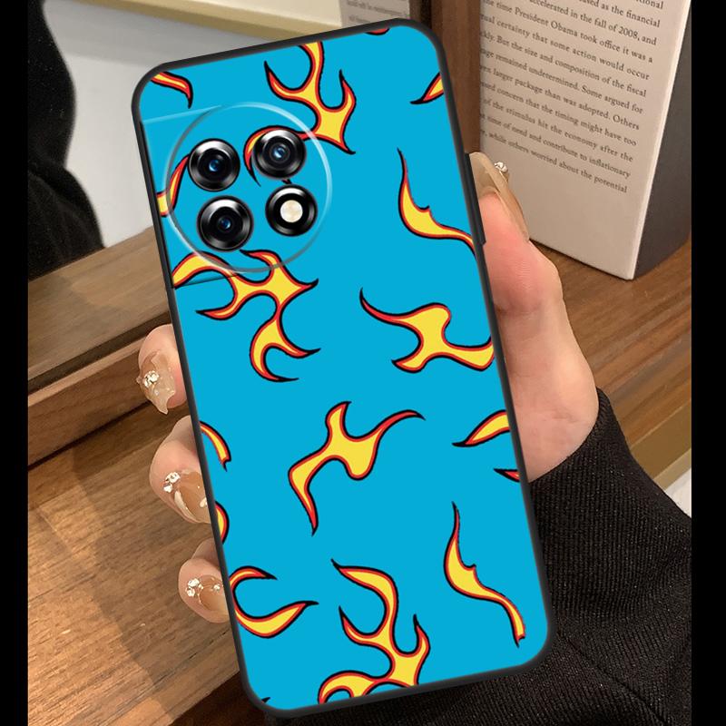 Purple Flames Fire Print Case For OnePlus 13T 10T 15R 10R 12R 13R 13 12 11 9 10 Pro Nord CE 5 2 3 4 Lite N20 N30 Cover