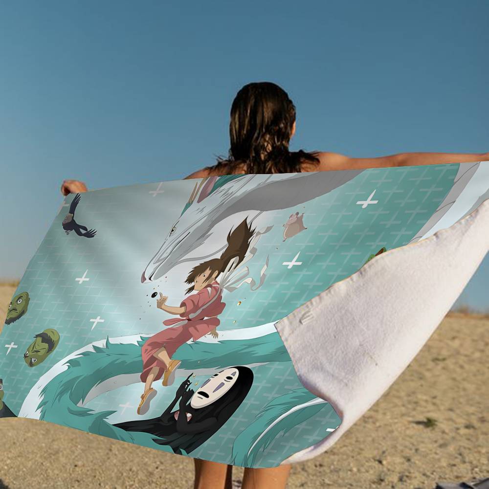 S-Spirited Away Beach Towel Colorful Bath Towels For Girl Microfiber Quick Dry Sand Free Beach Yoga Spa Gym Pool