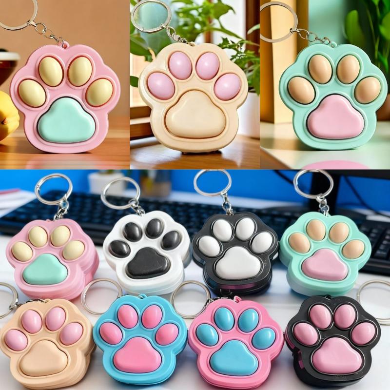 Kreativer Fingertipp Katzenkralle Knopf Anhänger Cartoon Schlüsselanhänger Katzenpfote Schlüsselanhänger Kawaii Katzenpfote Tastaturtasche Anhänger Dekoration