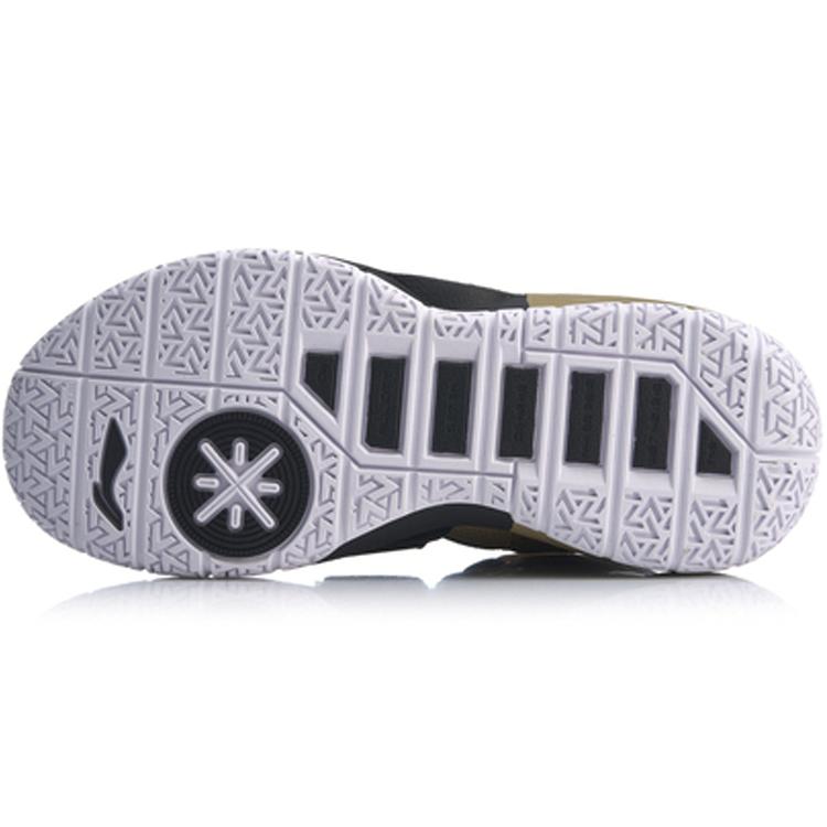 Li Ning All City 7 Wade Collection Protiskluzové Lehké Středně vysoké Basketbalové boty Pánské Černozlaté ABAP105-1