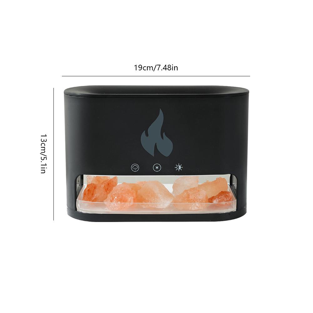 

Ароматический диффузор Flame Aroma Diffuser 250 мл, ароматерапевтические увлажнители, цветной светодиодный светильник, ароматерапевтическая машина с соляным камнем для спальни дома чёрный