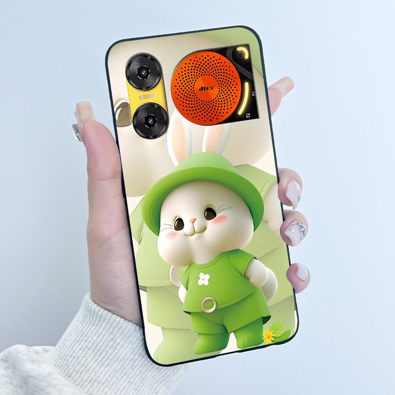 Case For ZTE Nubia Music 2 Z2460 Z2353 Music2 Phone Case Cute Rabbit Black Cover For ZTE Nubia Music Soft TPU Silicone Casing