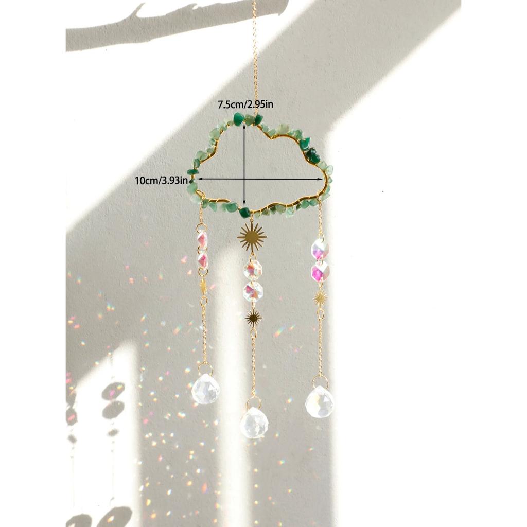 Cloud Suncatcher Wall Hanging Crystal Wind Chime Rainbow Maker Light Catcher Car Accessories Christmas Home Decor Sun Catcher