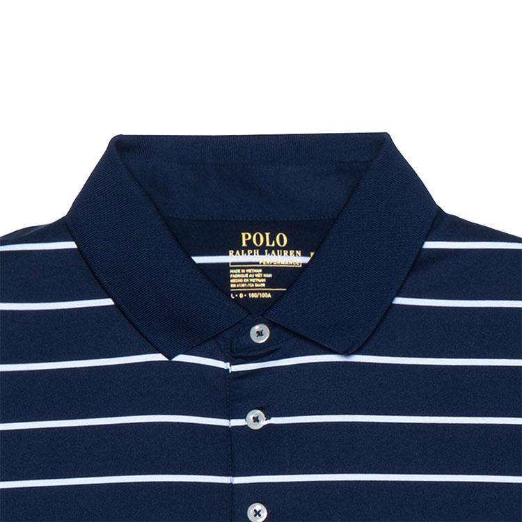 Polo Ralph Lauren Striped Button Logo Embroidered Short Sleeve Polo Shirt Men Tops Blue White 710913009-001