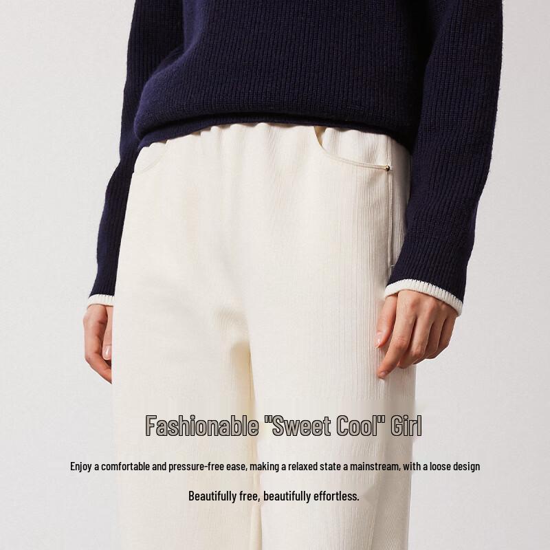 Navigare Women's Elastic Waist Relaxed Fit Casual Pants