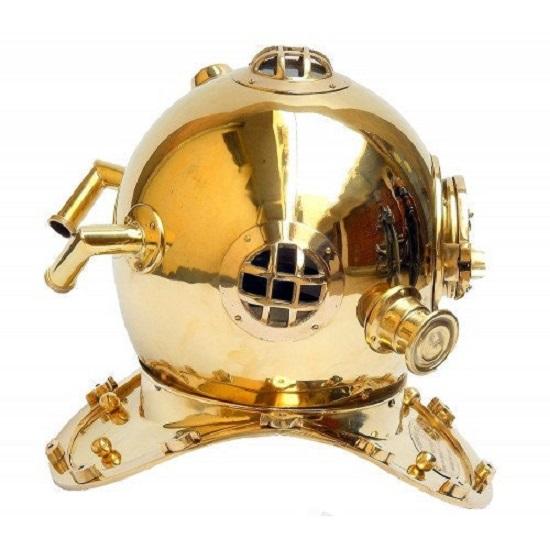 Pure Brass Single Ring Diving Helmet Scuba Nautical Mark IV