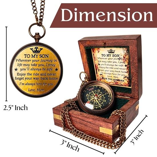 6.35cm To My Son Compass Working Compass Locket Compass Necklace Groomsmen Gift Anniversary  Gift
