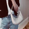 Chic Gender Neutral Rhinestone Accent Single Shoulder Crossbody Bag For Daily Use
