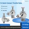 Nickel-Plated Copper Throttle Valve Quick-Connect Speed Control Fitting SL6-01/M5/8-02/10
