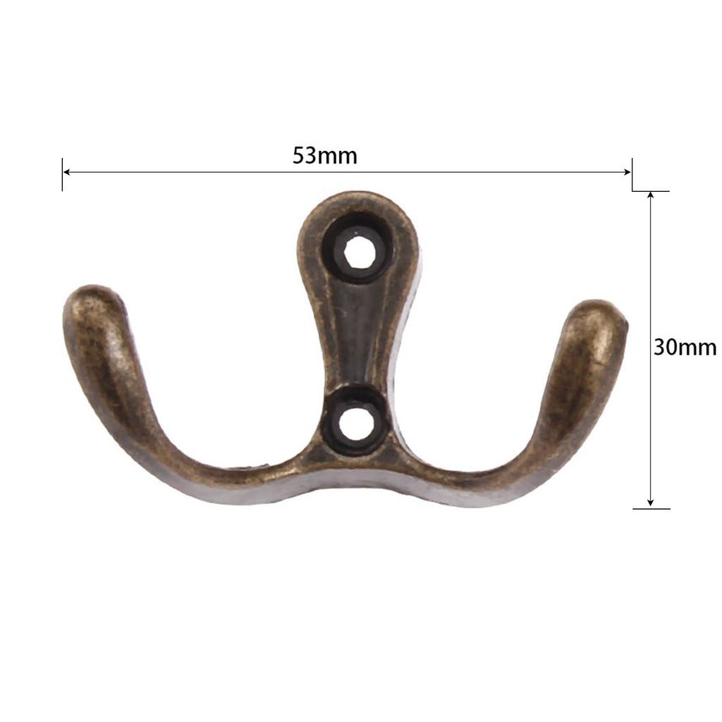 8 Sets Double Head Hooks Wall Mounted Hanger Furniture Fittings Antique Coat/Key/Bag/Towel/Hat Holder Bathroom Kitchen + Screws