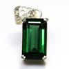 A+ ZERTIFIZIERT 23 Karat Natürlicher Grüner Turmal 925 Sterling Silber Smaragd Anhänger AI-21-NS