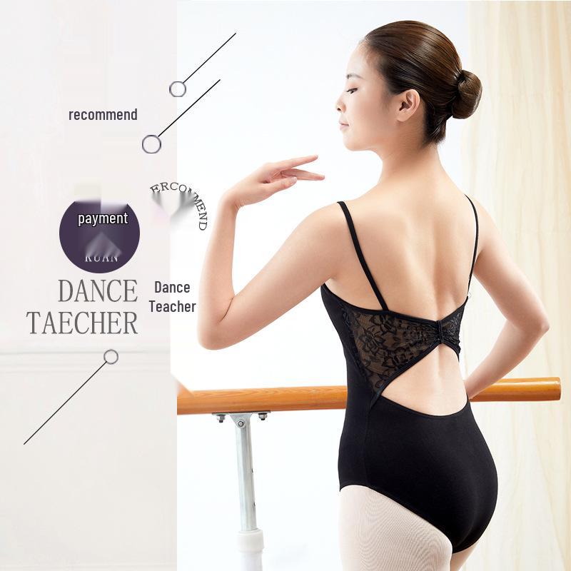 

Adult Lace Strappy Leotard for Ballet, Dance, Yoga & Aerial Practice M