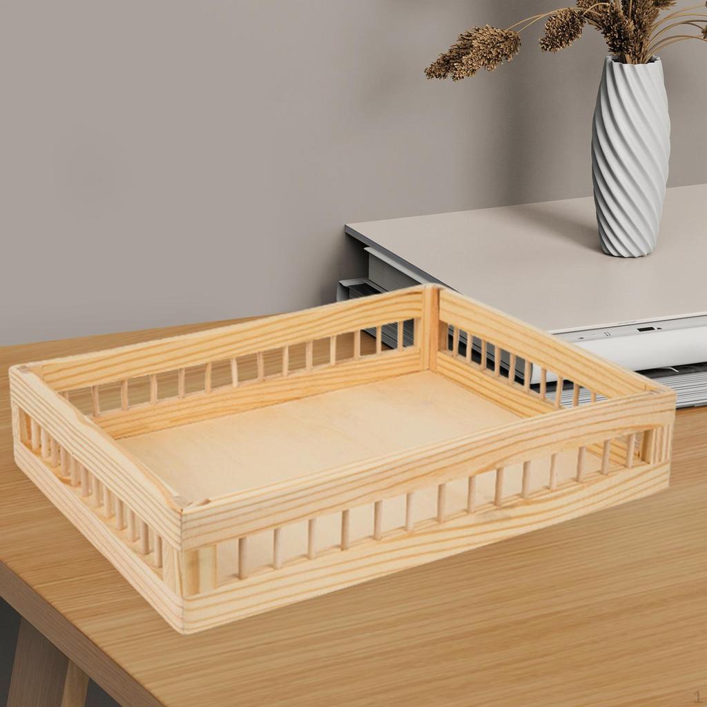 Drewniany Kosz do Przechowywania Dekoracyjny Wielofunkcyjny Blat Przenośny Pudełko Drewniany dla