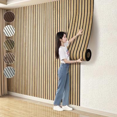 1 Rolle Holzmaserung Wandpaneele, Selbstklebende Schaumstoff Verdickte Tapete, Wasserdicht und Feuchtigkeitsbeständig, Heimdekoration Wandaufkleber