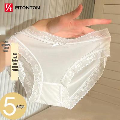 FitonTon 5-Pack Ice Silk Seamless Lace Women's Underwear