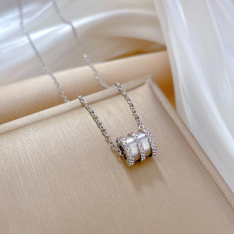 Geometric Planet Personality Minimalist Wind Furnace Real Gold Necklace Female Collarbone Chain