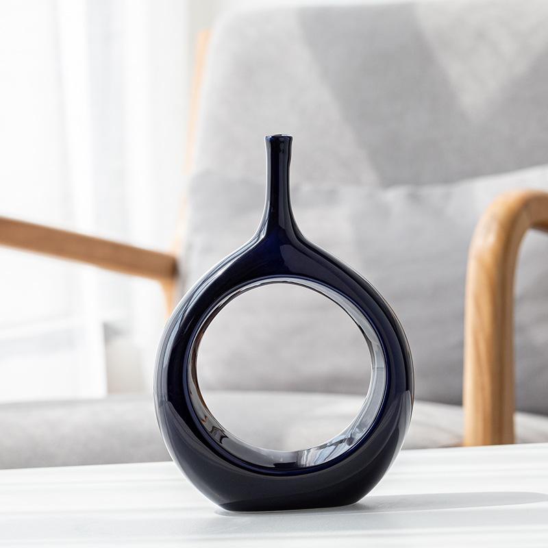 1 szt. Kreatywne ceramiczne wazony annulusowe na blat dekoracyjne kwiatowe nowoczesne dekoracje do domu