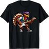Funny Turkey Guitarist Thanksgiving Bass Guitar Womens Mens T-Shirt