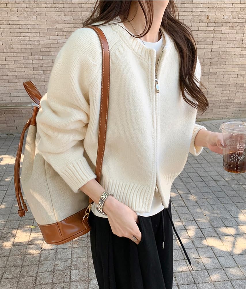 TASOGARA Cardigan Knit Long Short Solid Loose One Size Fits All Free Women's Sweater, Sleeve, Length, Fall/Winter, Casual, Color, Stylish, Fit, (JP,