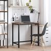 Vintage Wood Table 100 X 50 X 76.5 Cm Engineered Wood and Steel