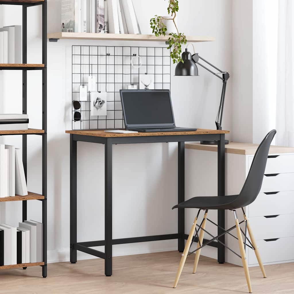 Vintage Wood Table 100 X 50 X 76.5 Cm Engineered Wood and Steel