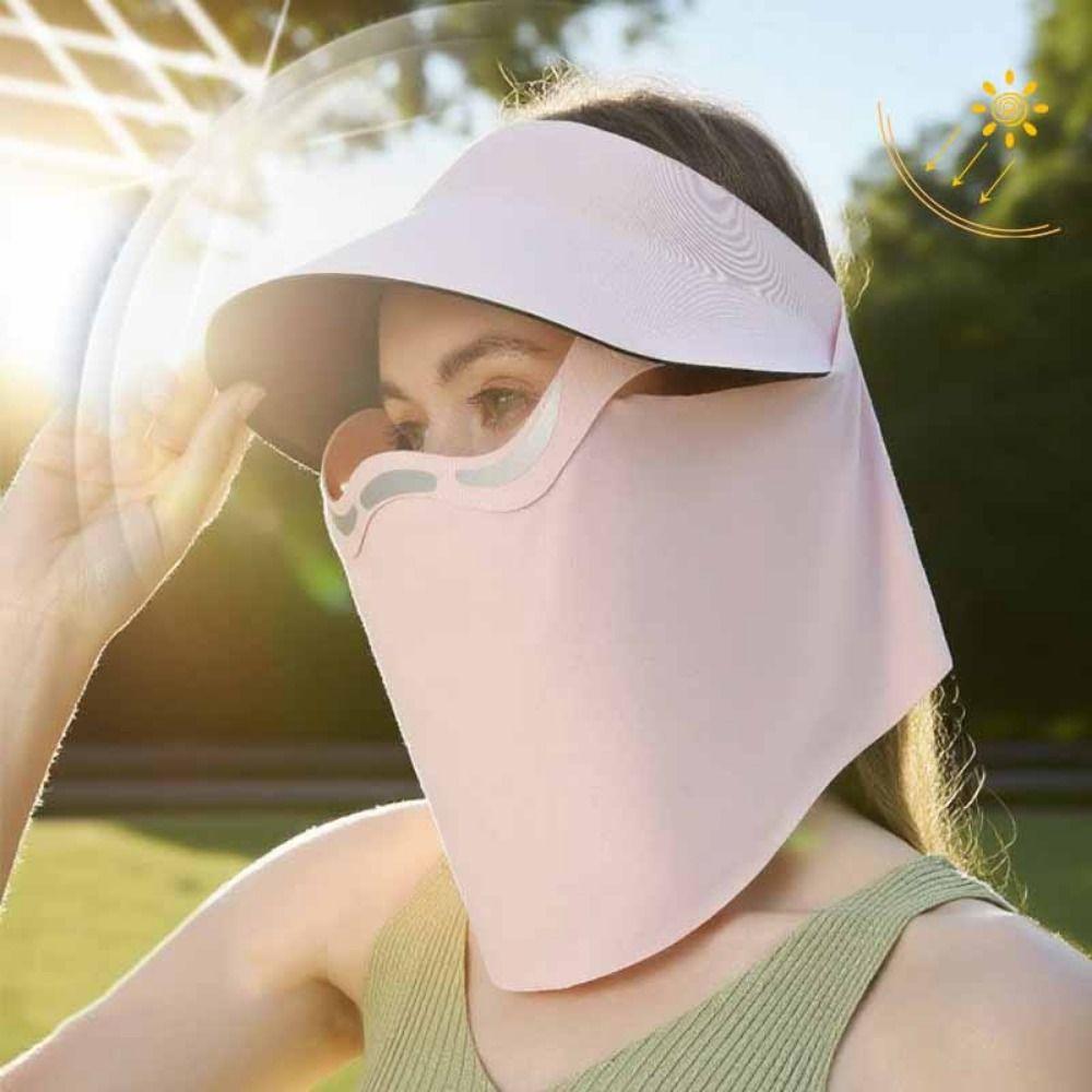Hohle Oberseite Outdoor Sonnenhut UV-Schutz Eis Seide Gesichtsabdeckung Magnetischer Sonnenhut Sonnenschutz