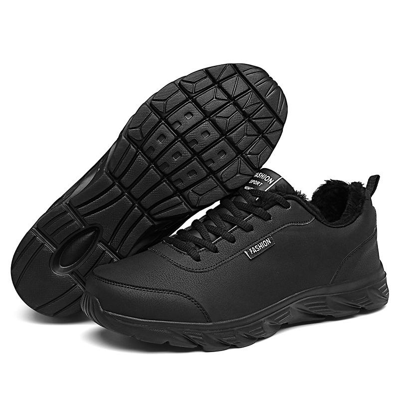 Cotton shoes men's velvet leather surface casual sports shoes large size winter shoes warm shoes men's running shoes