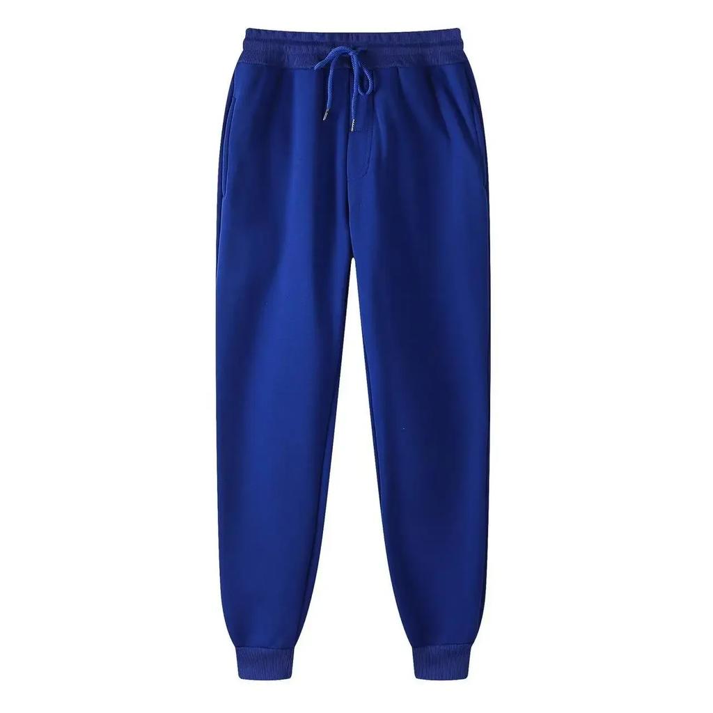 Solid Color Women Pants Pocket Long Men's Sweatpants Sportswear Elastic Waist Casual Baggy Pants Black Grey