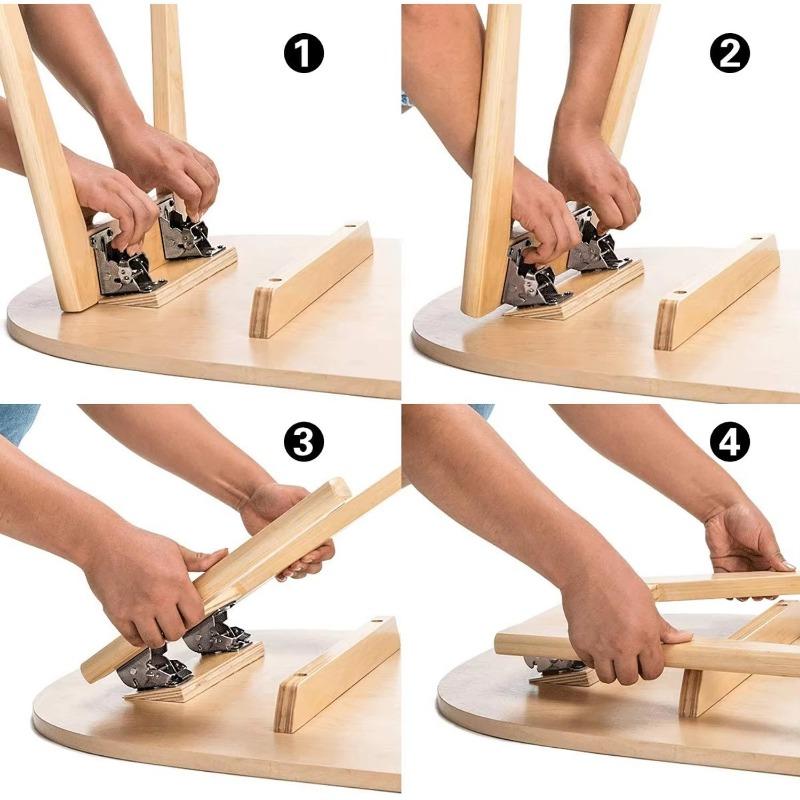 2 /4 Pack Folding Brackets,Self-Locking Extension Support Bracket Foldable Self Lock Hinges with Screws for Table Bed Leg Feet