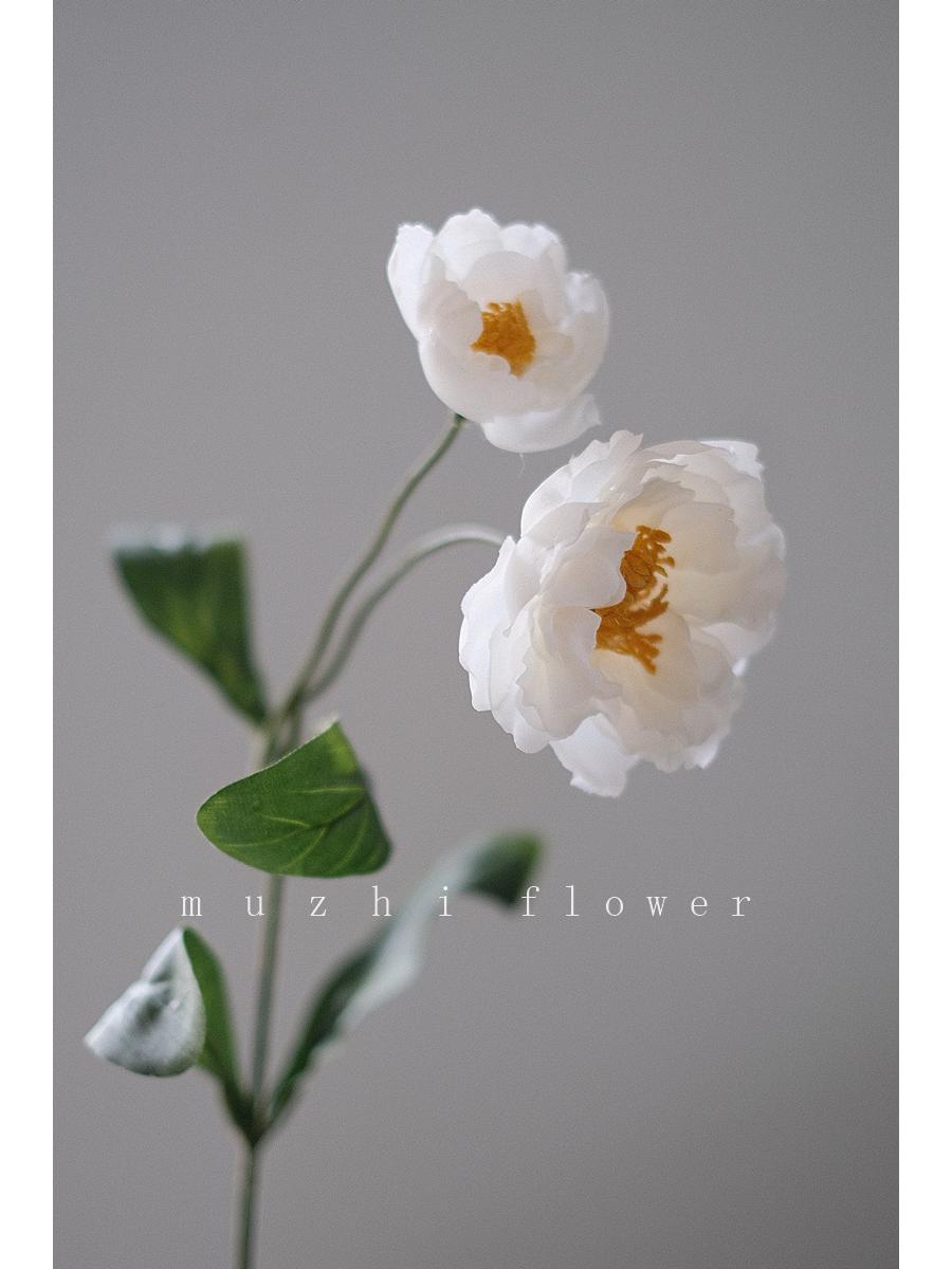 White Peony Silk Flower Bouquet for Wedding and Home Decor