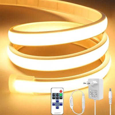Under Cabinet LED Neon Light Strip 24V COB Neon Tape with RF Remote Control Dimmer Switch for Kitchen Closet Wardrobe Decor