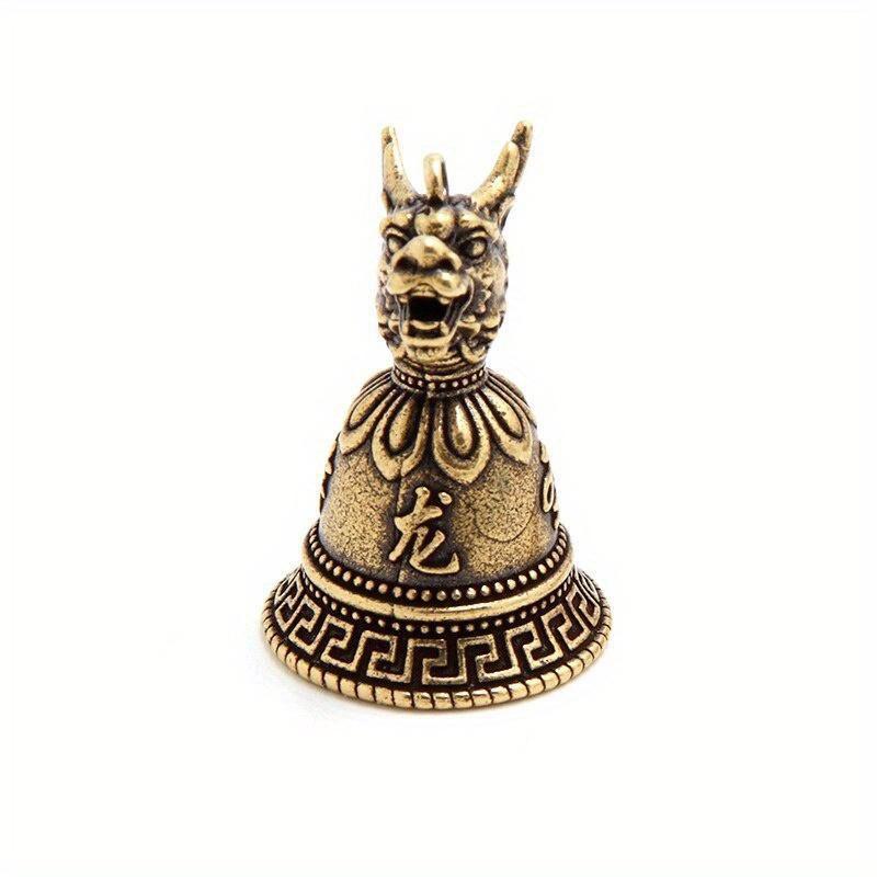 1pc Brass Chinese 12 Zodiac Animals Heads Bell Keychain Pendants Jewelry Vintage Copper Feng Shui Car Key Chain Hanging Keyring Gift