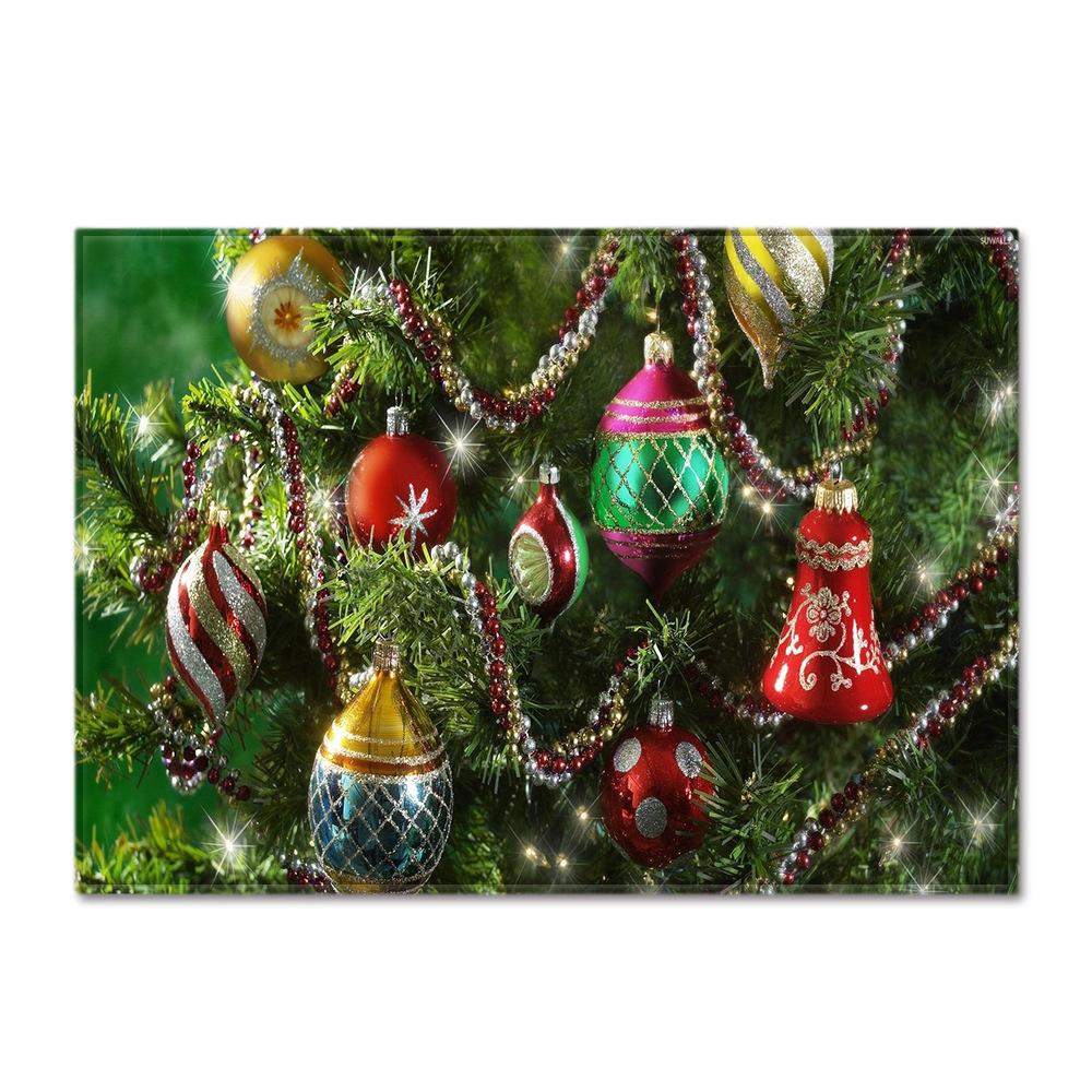 Merry Christmas Living Room Carpet New Year's Child Rug Xmas Bell Gift Floor Mat Kitchen Bedroom Area Rug Non-slip Doormat