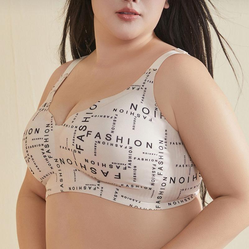 Seamless Large Chest Small Full Cup Bra Anti-sagging Wide Shoulder Strap Pressure Relief Jelly Strip Large Size Bra