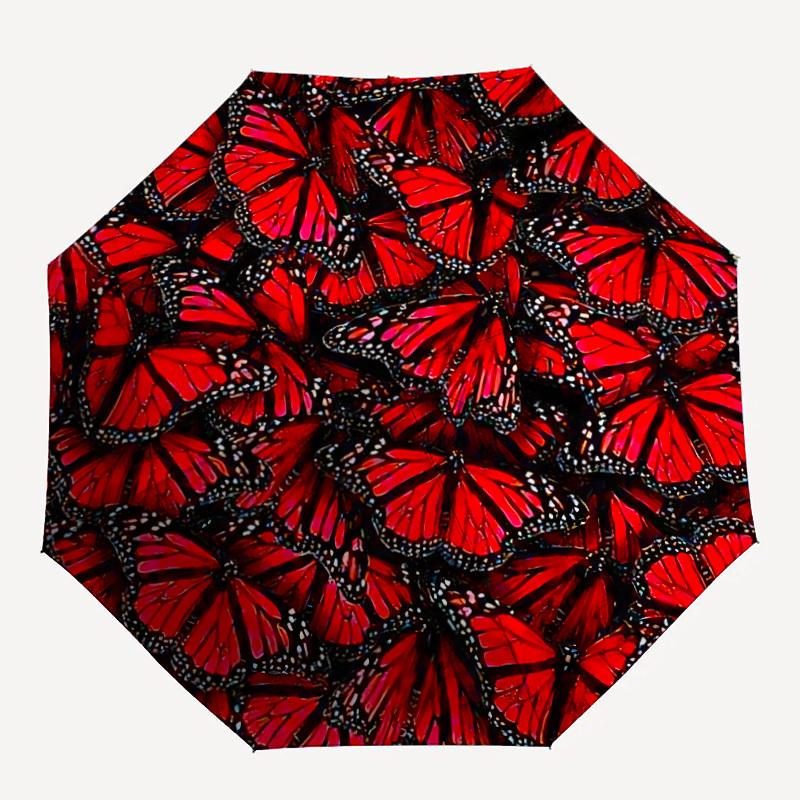 1pc Butterfly Swarm Automatic Folding Umbrella - Portable Collapsible Design, 8-Rib Iron Frame, Durable Fabric Yy251125050
