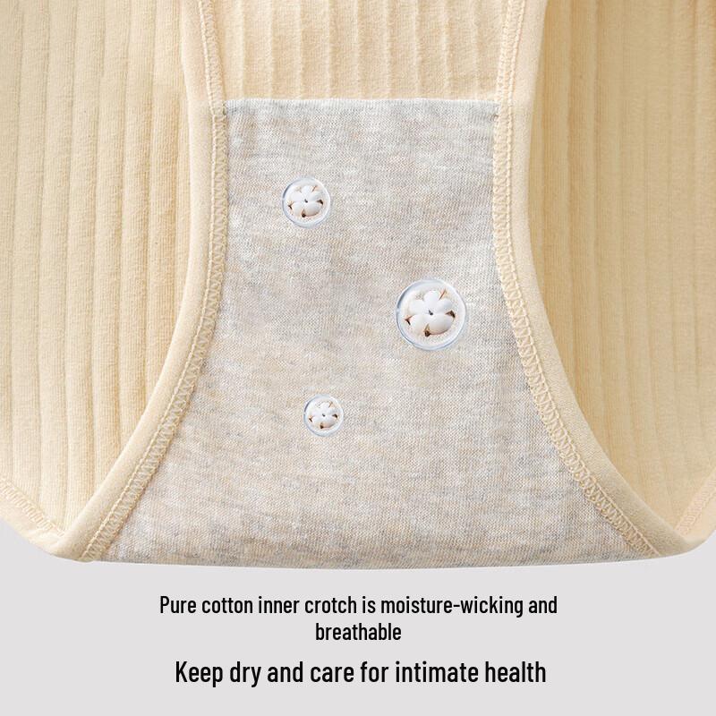 Yiershuang Women's Plus Size 10A Antibacterial High-Waist Cotton Briefs