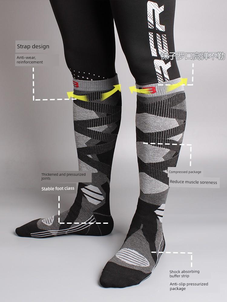 Winter Professional Ski Socks, Thickeneded, Warm, Non-Slip, Long Socks, Outdoor Mountaineering Sports Socks, Compression Calf Socks for Women