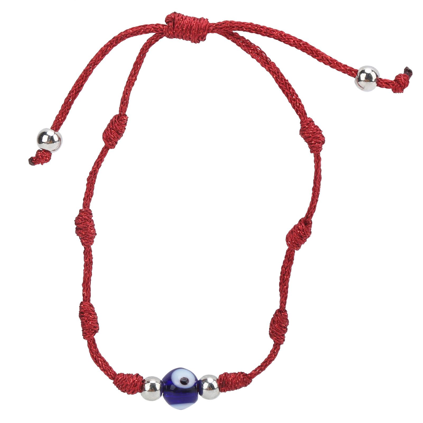 

Изящный браслет Ручная работа Синяя нить с глазом Браслет на удачу Веревка для пар Влюбленных(красный )