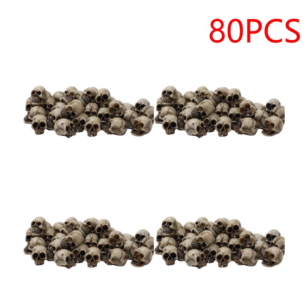 Mini Skull Figure Collectable Halloween Miniature Skulls Heads Creative Festival Theme Landscape Garden Potted Plant Decor