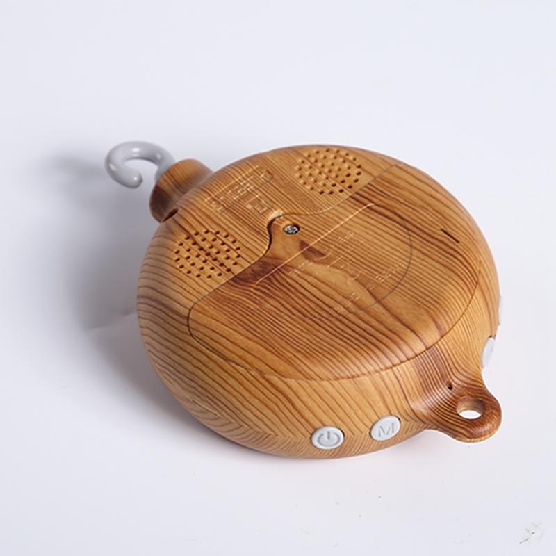 Krippenmobile Drehbare Spieluhr mit Liedern Motor Zubehör Anhänger Spielzeug 0 12 Monate Babybett Hängendes Glockenspiel Spielzeug Kinderzimmer spielt Holzmaserung