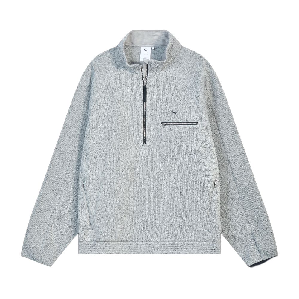 Puma FW25 Свободный Влагоотводящий Морозостойкий Теплый Вязаный Флисовый Пуловер на Молнии Унисекс толстовка 636243-54 S