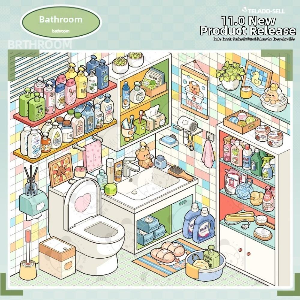 10 Scenes 33 Sheets Miniature Scene Sticker Store Series Shop Scene Sticker Book  Holiday Gifts