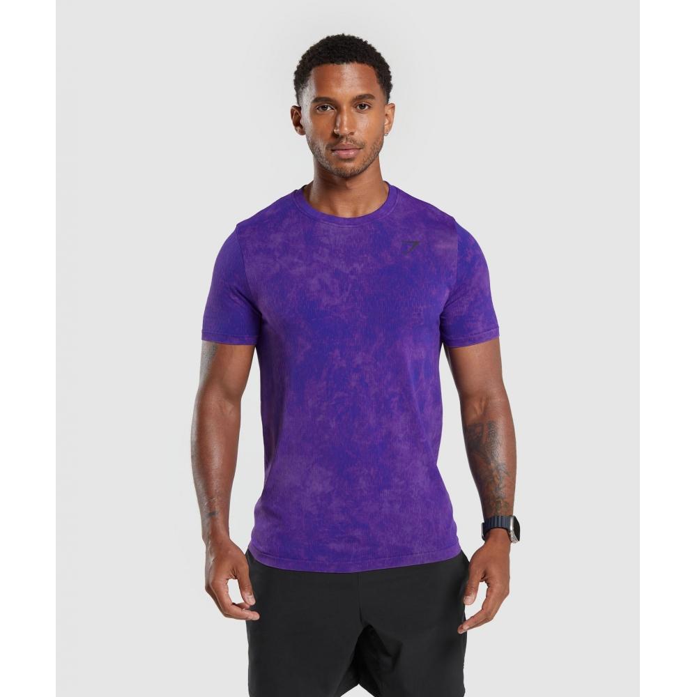 

GYMSHARK Бесшовная футболка фиолетового цвета A4A6H PBSK