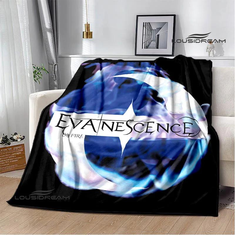 EvaneScence Band Retro Printed Fashion Warm Blanket Flannel Blanket Bed Linings Home Travel Birthday Gift