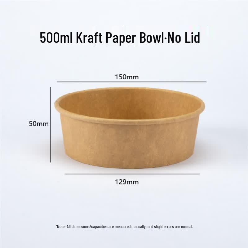 DISHJOY Disposable Kraft Paper Round Food Bowls