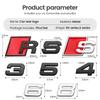 1Pc A3 A4 B8 8P 8V B6 A5 A6 TT RS3 RS4 RS5 RS6 RS7 RS8 Badge Car Body Rear Trunk ABS Emblem Sticker Decoration Accessories