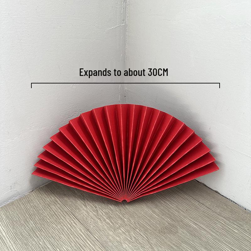 Roter halbkreisförmiger Bambuspapierfächer für Hochzeits- und Eventdekoration