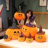 23-60CM Halloween Pumpkin Plush Vegetable Pillow Dolls Horror Wizard Hat Cushaw Shaped Cushion Toys Birthday Christmas Gifts