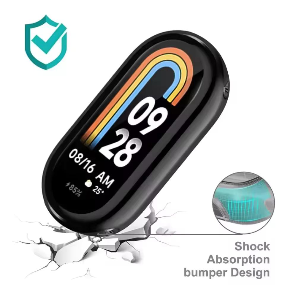 TPU Hülle für Xiaomi Smart Band 10 9 8 NFC Weicher Bildschirmschutz Rahmen Bumper für Xiaomi Mi Band 10 Keramik Mi Band 9 8 Abdeckung Schale
