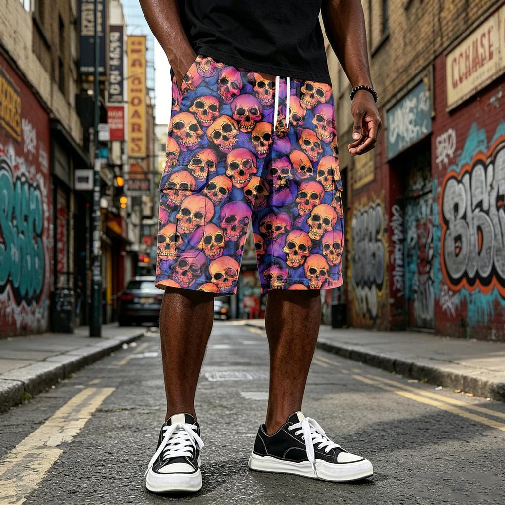 Men's Casual Drawstring Shorts with 5-Inch Inseam and Multi-Pockets